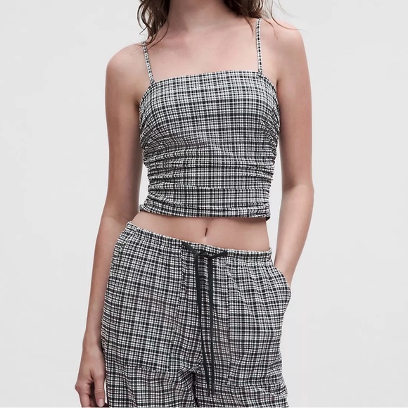 lululemon athletica Tops - NWT Lululemon Seersucker Check Strappy Tank Top in Blister Check White Black